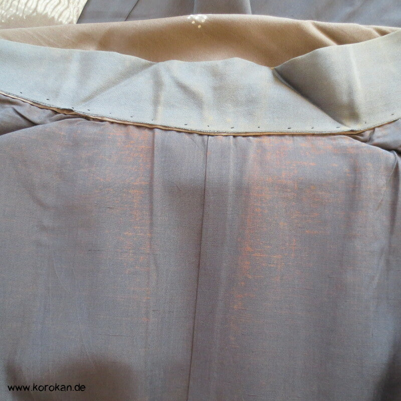 Spatzen und Bambus auf Shibori Fächern Juban Unter - Kimono