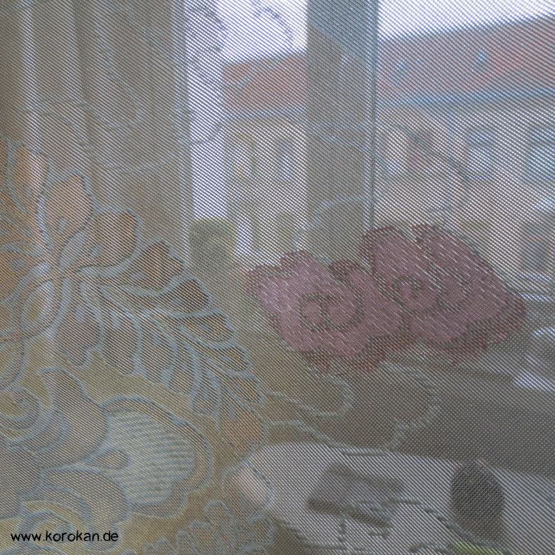 goldene Spiegel und Wolken Seidenbrokat Stoffrest