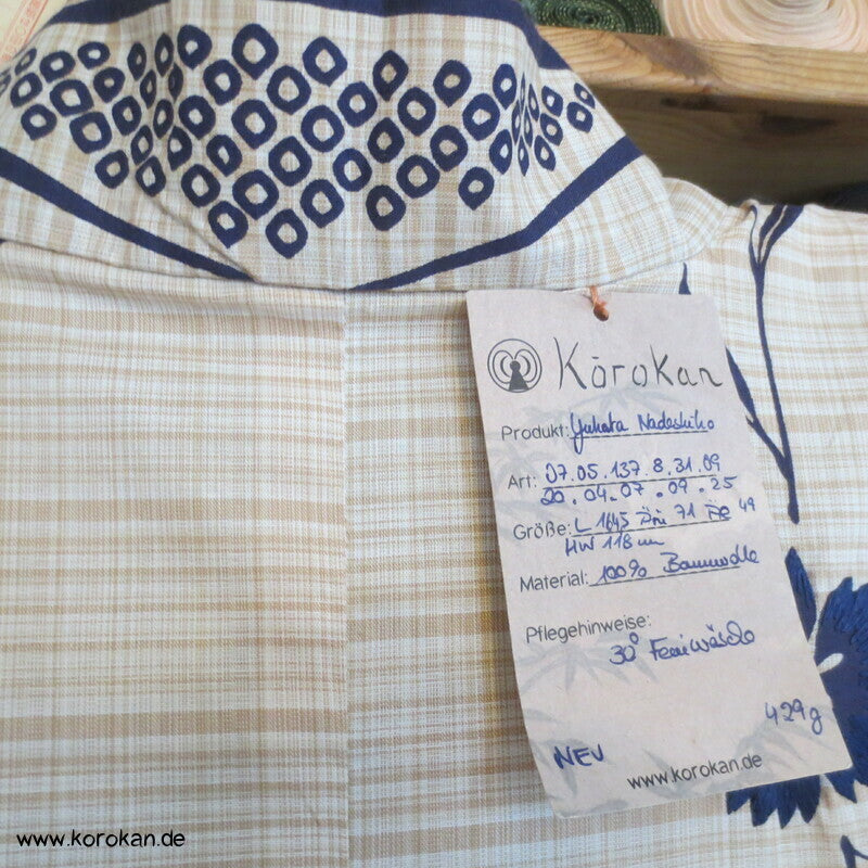 handbestickter Yukata Baumwoll Sommer Kimono Nadeshiko Grasnelken