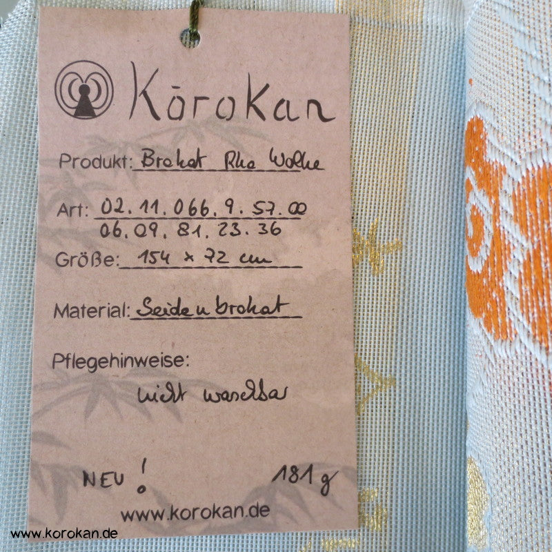 goldene Spiegel und Wolken Seidenbrokat Stoffrest