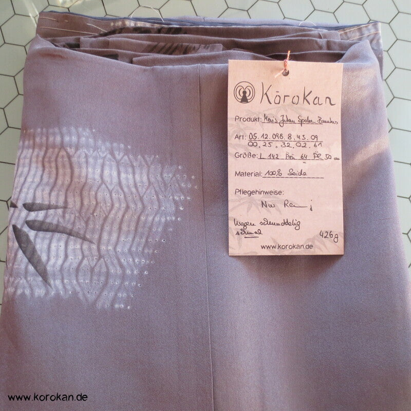 Spatzen und Bambus auf Shibori Fächern Juban Unter - Kimono