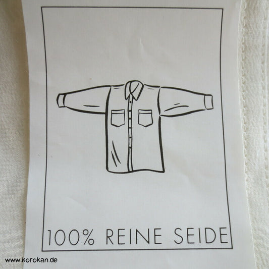 Crepe de Chine Seidenhemd natur , langarm