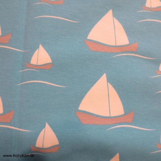 Baumwolljersey kleine Segelboote