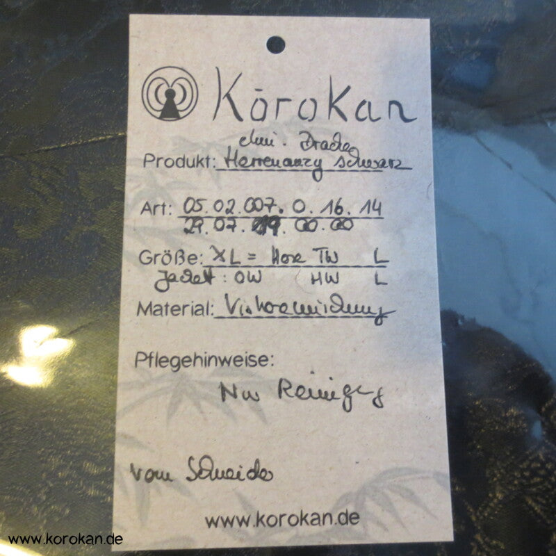 maßangefertigter Herrenanzug schwarze chinesische Drachenseide, ca. Gr. 52