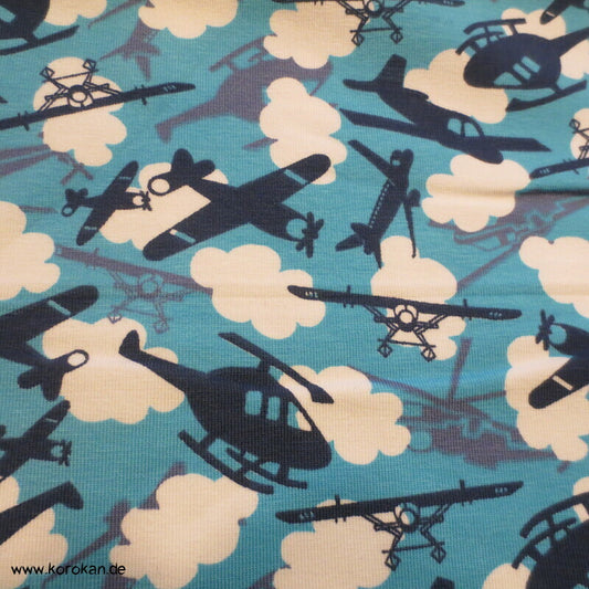 Baumwolljersey Hubschrauber und Flugzeuge