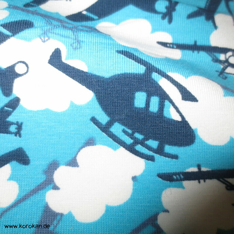 Baumwolljersey Hubschrauber und Flugzeuge