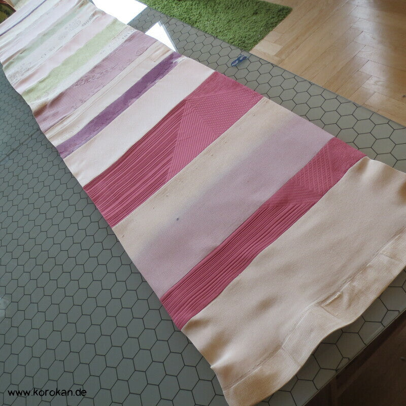 Patchwork Upcycling japanische Kimono Seiden Endstücke Schal