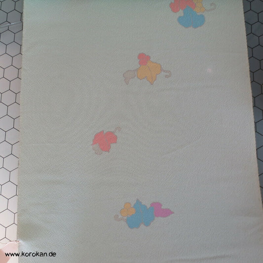 Trauben, Blätter Kimono Chirimen Crepe Japan Seide