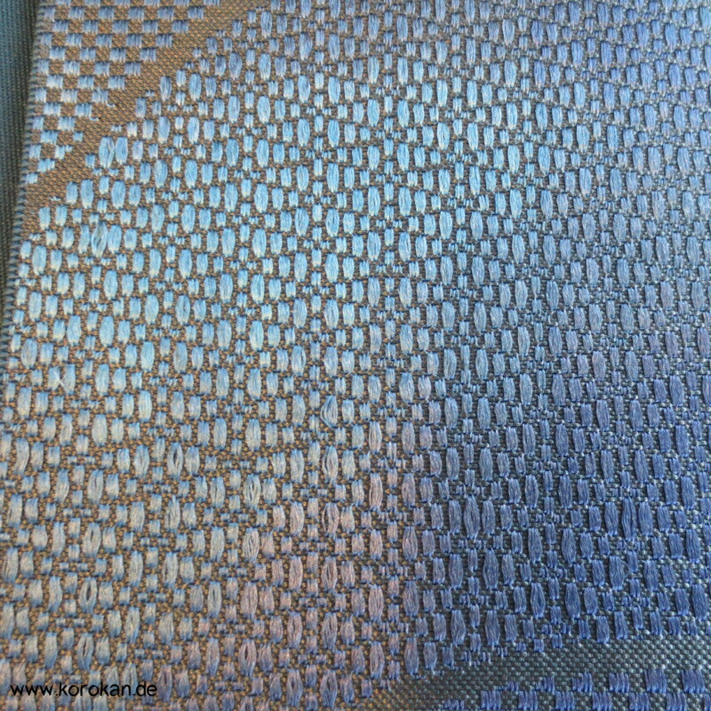 Segaiha Wellen in glänzendem Blau Fukuro Obi