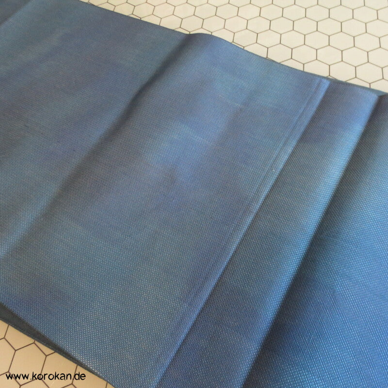 Segaiha Wellen in glänzendem Blau Fukuro Obi