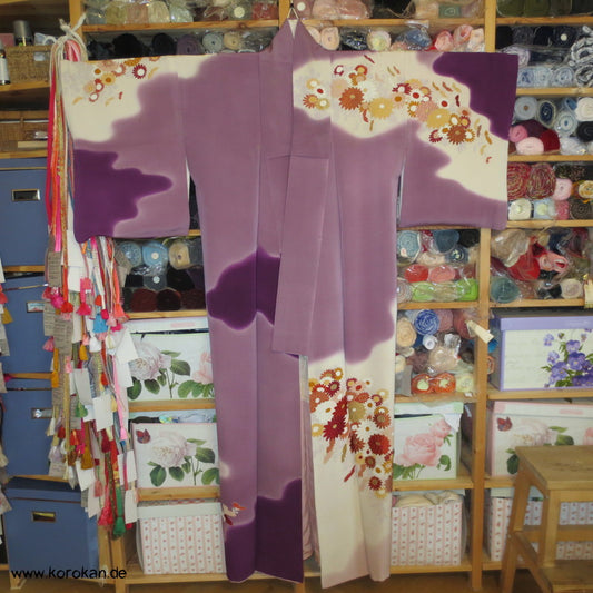 Wolken und Kikumustern, Golddruck/ -stickerei Homongi