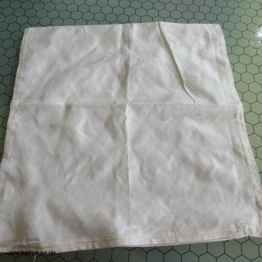 natur Kissenhülle Seiden Diamantrauten Damast, Reissverschluss