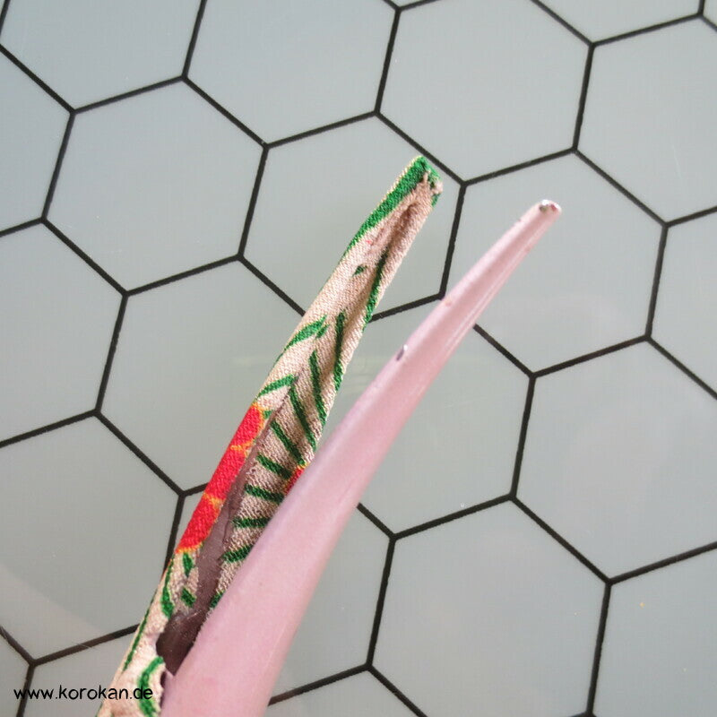 Haarklemme Metall mit Crepe de Chine Seide stoffbezogen