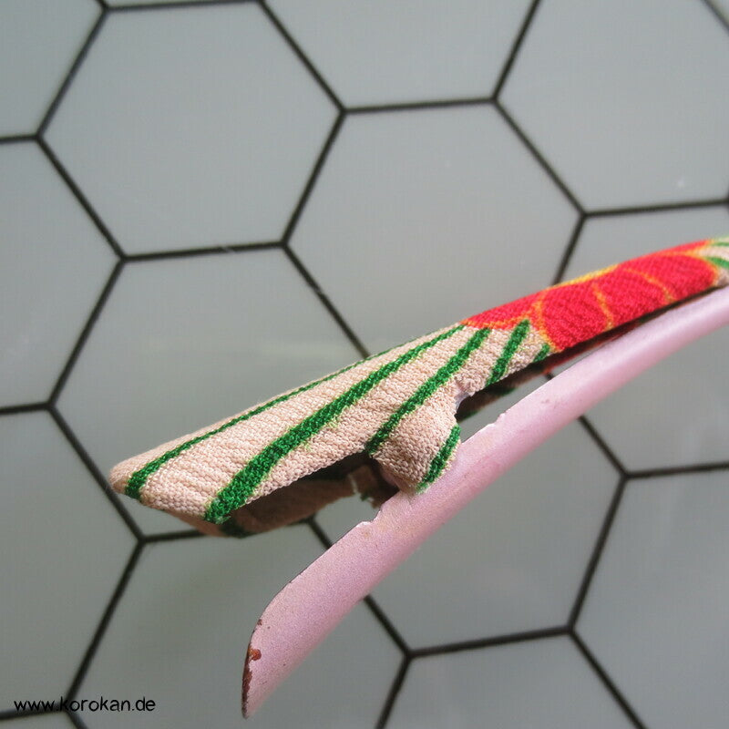 Haarklemme Metall mit Crepe de Chine Seide stoffbezogen