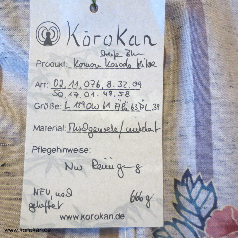 Streifen und Blumen Kosode Hitoe - ungefütterter Kimono