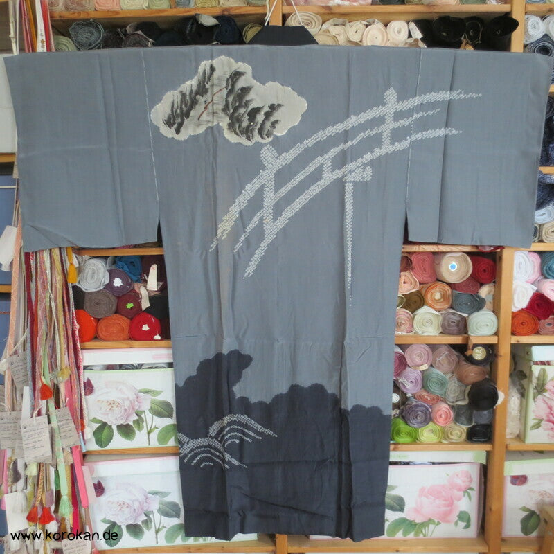 Shibori Himmelsbrücke Juban Unterkimono, Seide