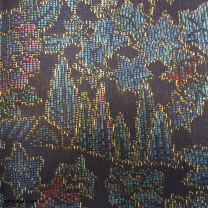 Päonien Jacquard Kasuri Hitoe Woll Kimono