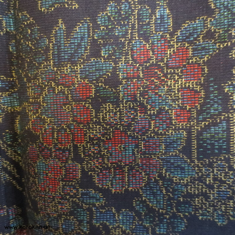 Päonien Jacquard Kasuri Hitoe Woll Kimono