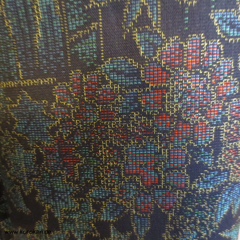 Päonien Jacquard Kasuri Hitoe Woll Kimono