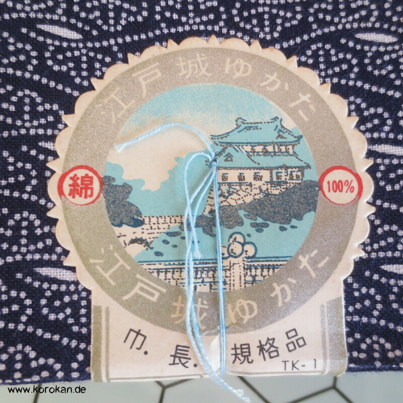 Pinien in Edo Komon Punktstreifen Yukata Kimono Baumwoll Stoff