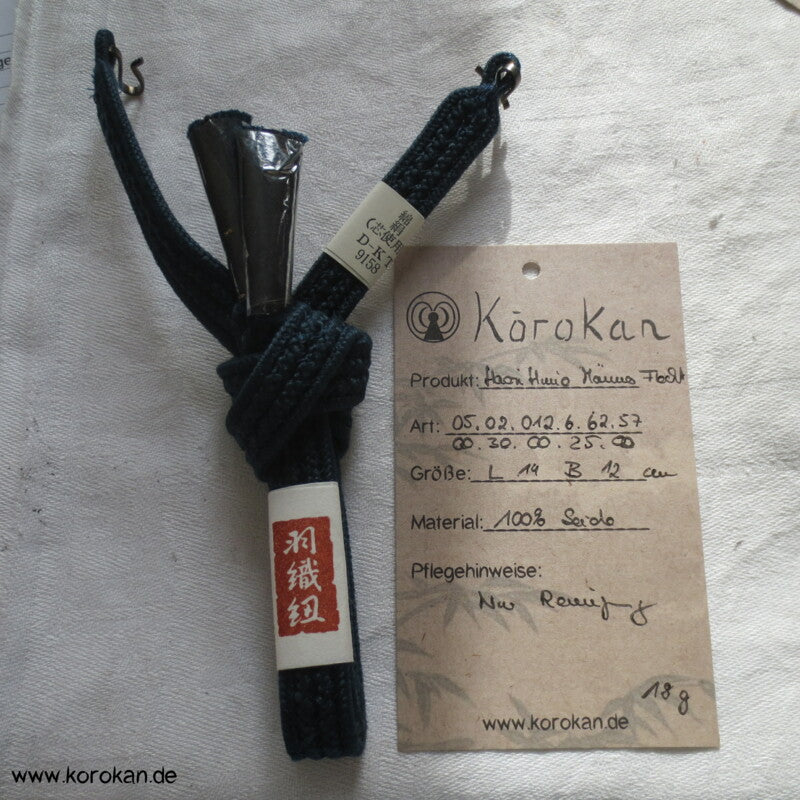 Seide, dunkelblau Haori Himo für Männer, mit Etikett