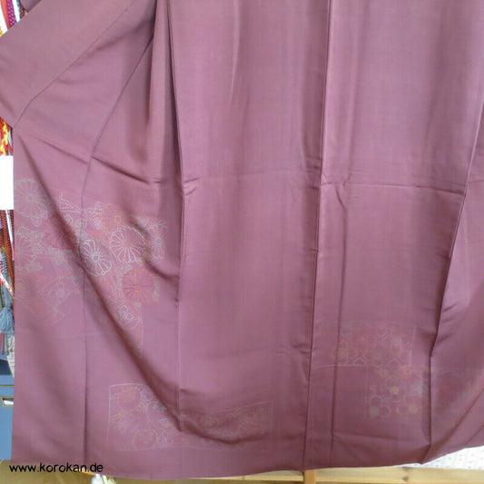 Sashiko Motive teilbestickter Tsukesage Kimono Seidencrepe