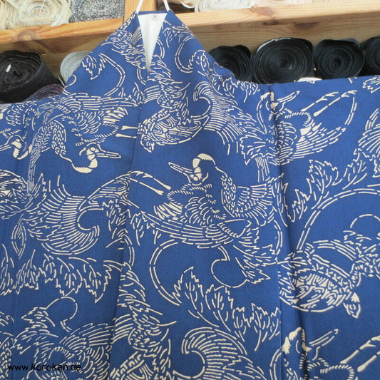 Kraniche und Schildkröten Komon Kimono