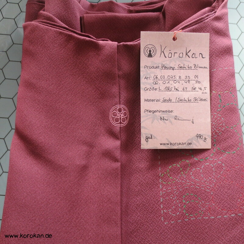 Sashiko Motive teilbestickter Tsukesage Kimono Seidencrepe