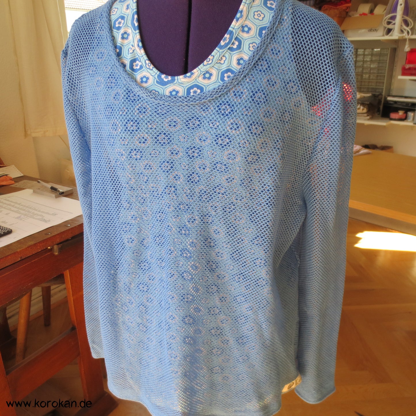 Sport Bustier Top - Kikko Motive in Blau