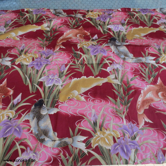 Koi Karpfen schwerer Futon Baumwollstoff - dreifache Breite