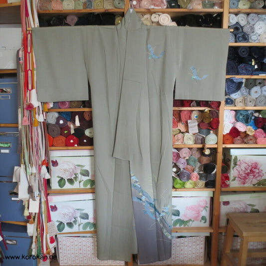 Nandina Tanzaku Hitoe ungefütterter Homongi Kimono - Rho Seide