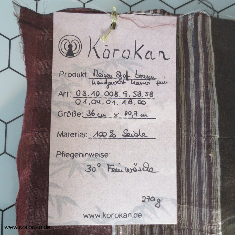 braun - schwarz gestreifter Meisen Kimono Kasuri Seide