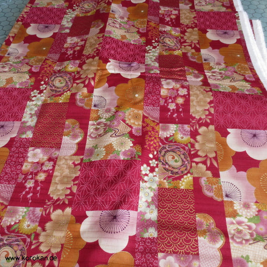 Patchwork Golddruck Futon Baumwoll Strukturgewebe mit Golddruck