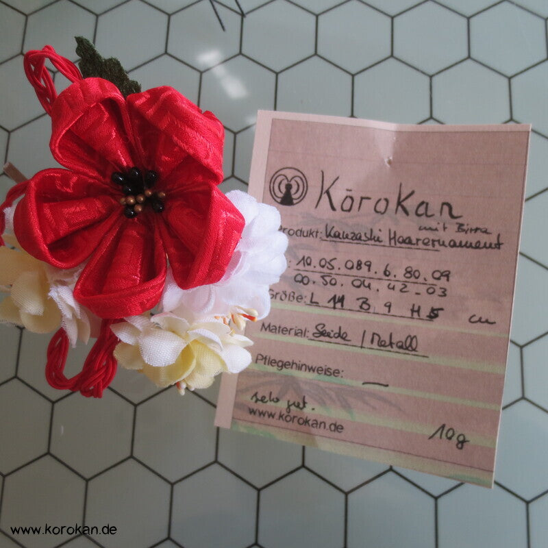 japanische Kanzashi Haarnadel Blüten mit Hänge Birra Birra