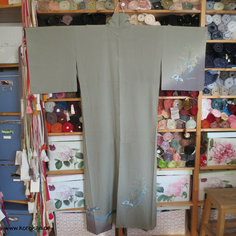 Nandina Tanzaku Hitoe ungefütterter Homongi Kimono - Rho Seide