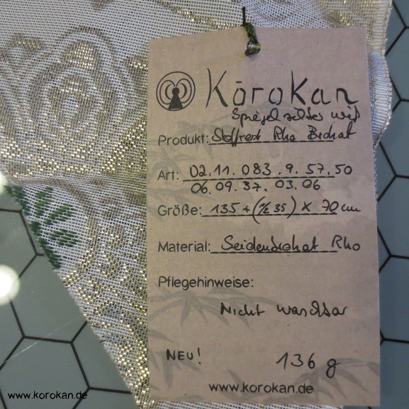 goldene Spiegel Seidenbrokat Stoffrest