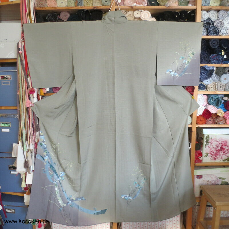 Nandina Tanzaku Hitoe ungefütterter Homongi Kimono - Rho Seide