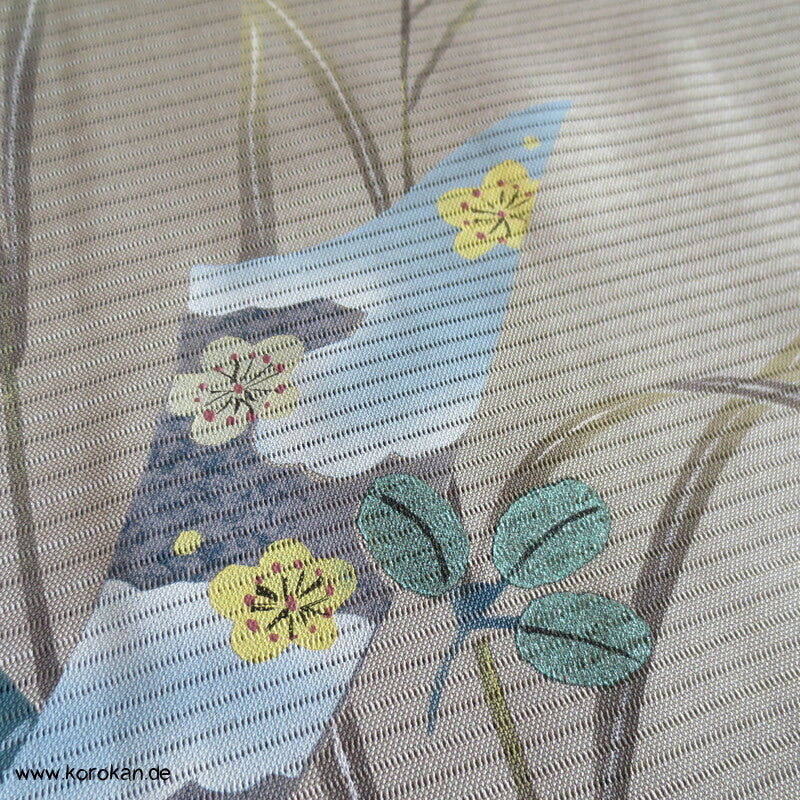Nandina Tanzaku Hitoe ungefütterter Homongi Kimono - Rho Seide