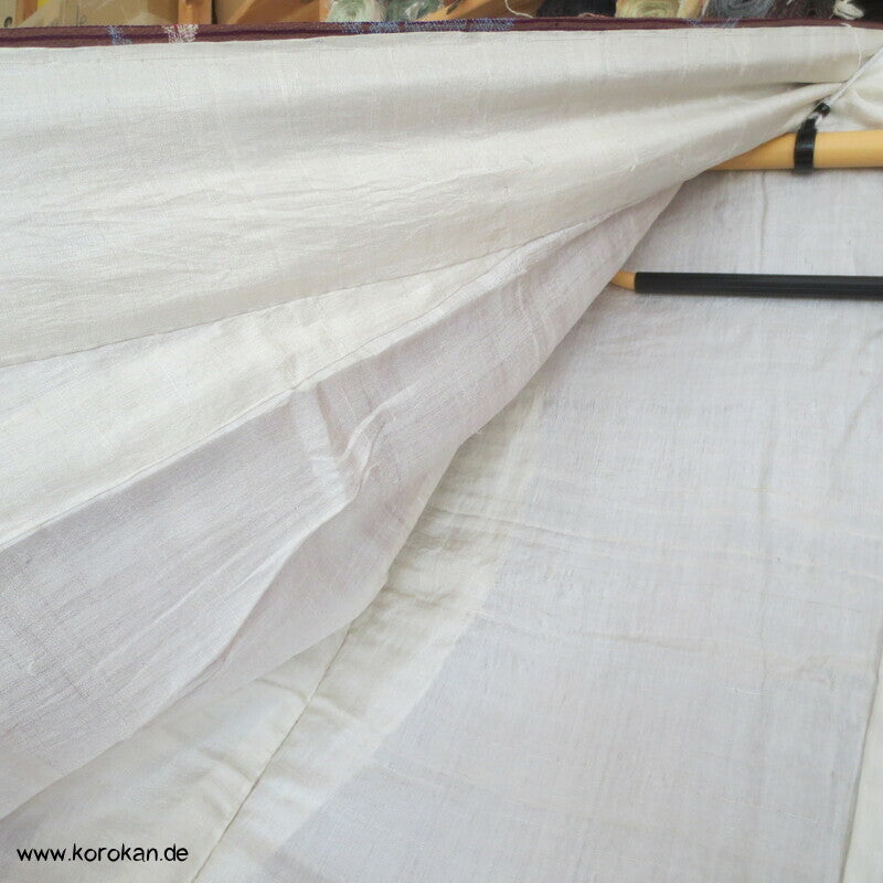 Genji Räder und Chrysanthemen antiker Komon Kimono, leichter Crepe