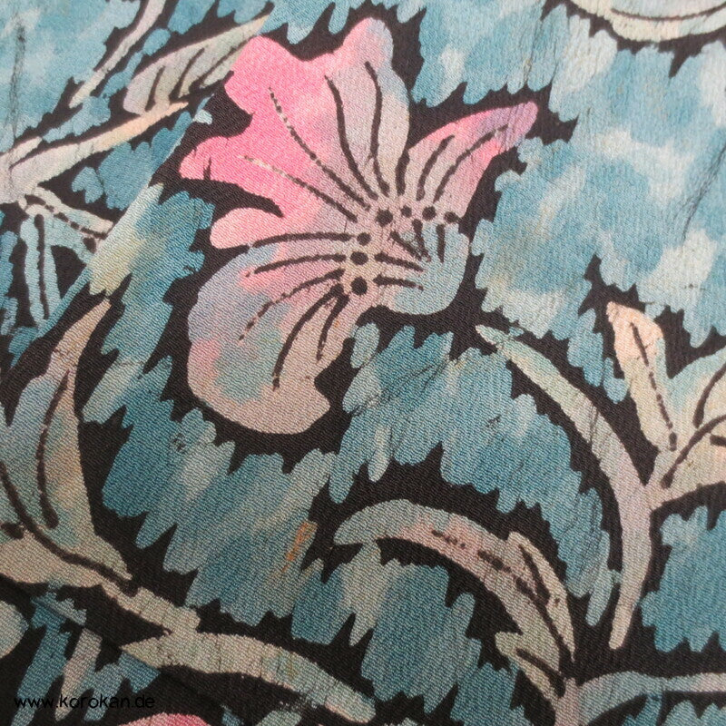 Seidencrepe indische Blume japansicher Komon Kimono