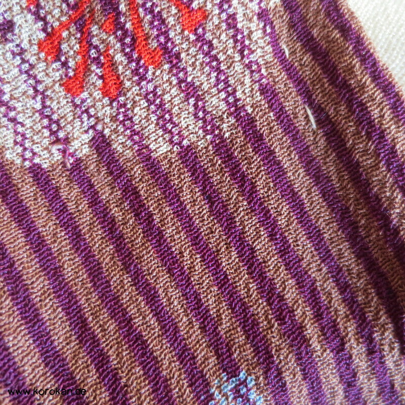 Genji Räder und Chrysanthemen antiker Komon Kimono, leichter Crepe