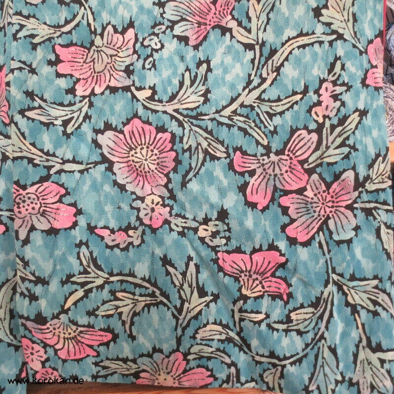Seidencrepe indische Blume japansicher Komon Kimono