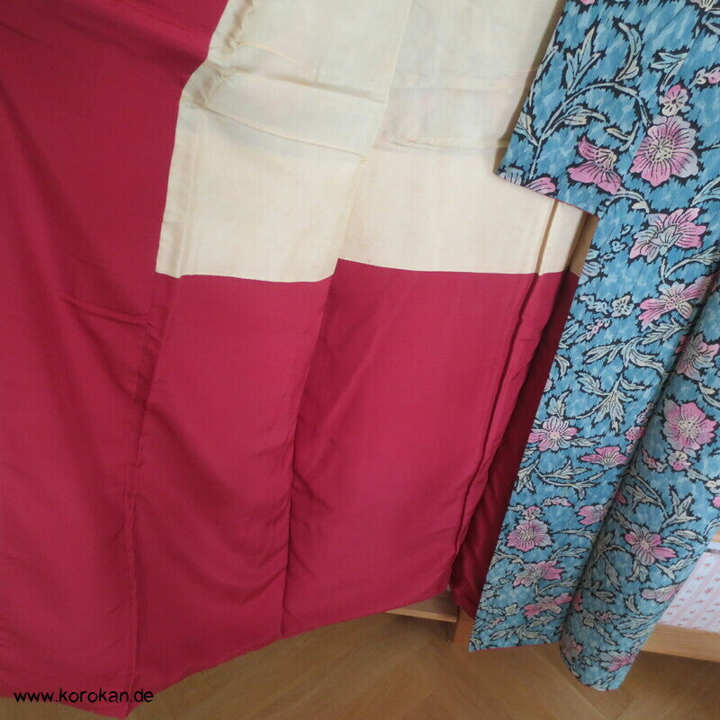 Seidencrepe indische Blume japansicher Komon Kimono