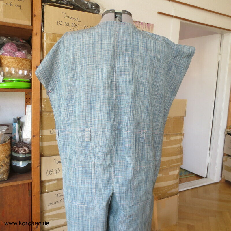 Overall aus feinkarierter Tsumugi Seide, Araihari Kimono