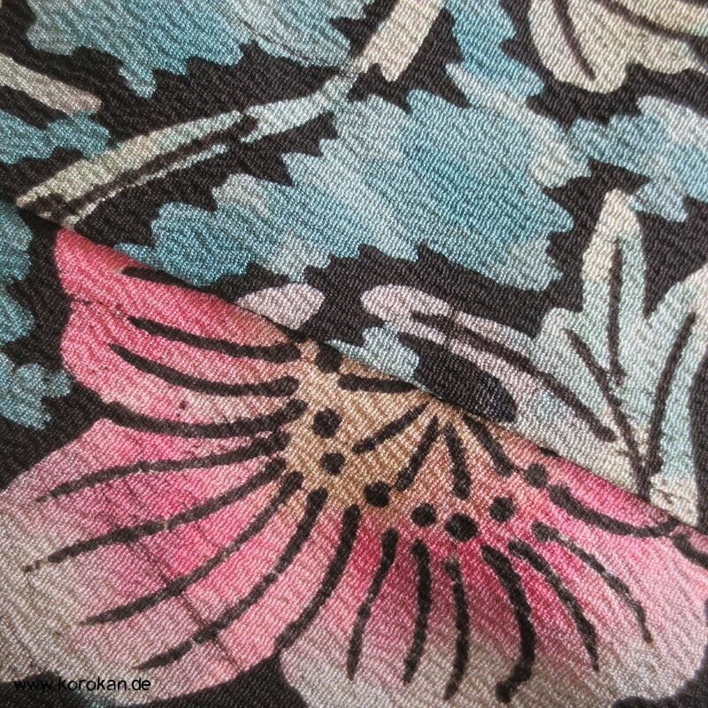 Seidencrepe indische Blume japansicher Komon Kimono