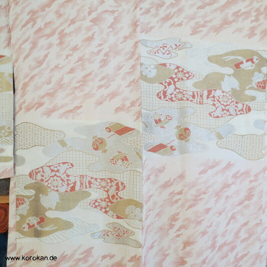 Urushi Wolken Seidenbrokat Haori Kimono Jacke aus Japan