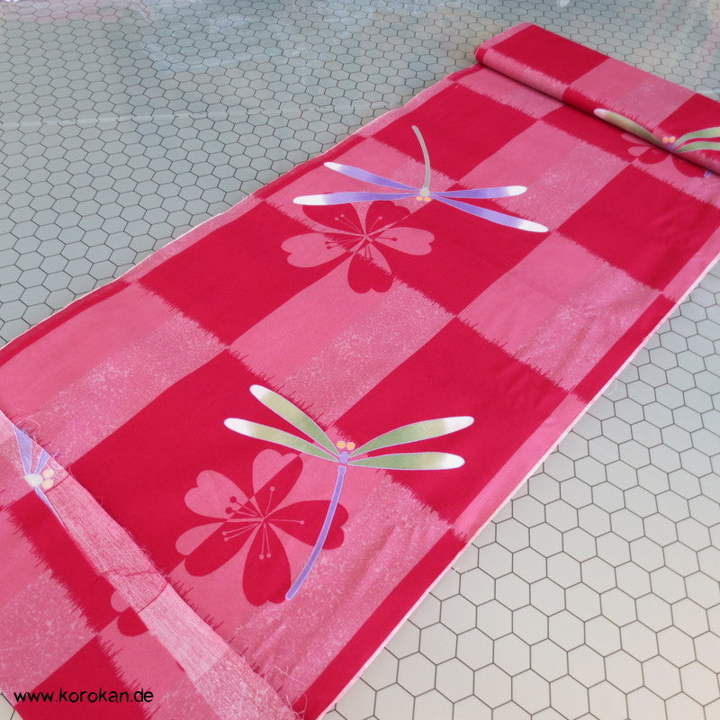 Rock aus Libelle Ichimatsu Yukata Baumwollstoff