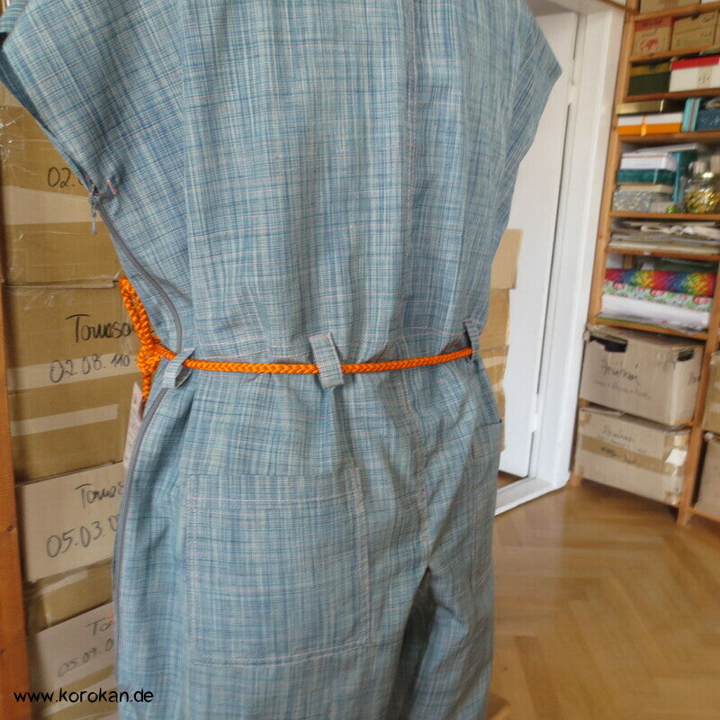 Overall aus feinkarierter Tsumugi Seide, Araihari Kimono