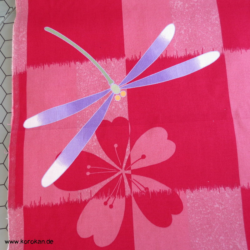 Rock aus Libelle Ichimatsu Yukata Baumwollstoff