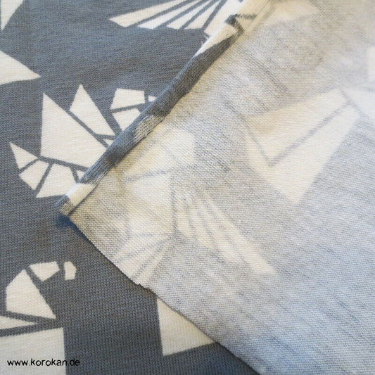 Baumwolljersey Origami Vögel